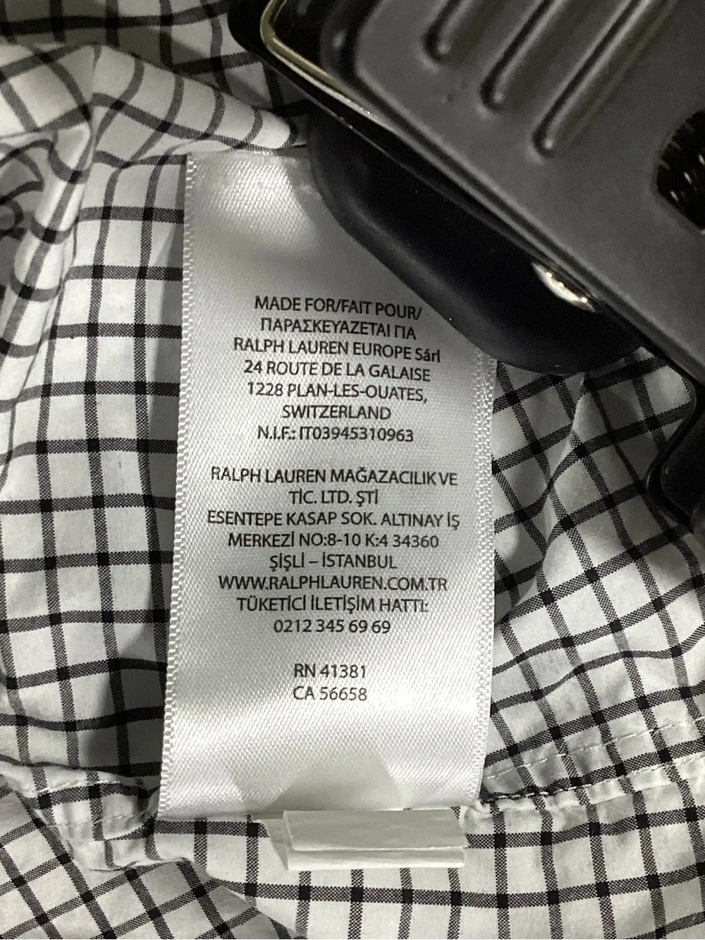 Ralph Lauren Blue & White Check Button-Down Dress Shirt